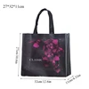 Non-woven Fabric Rose Flower Shopping Bag Reusable Pouch Travel Storage Handbag New Idyllic Flowers Foldable Shopping Bag 5