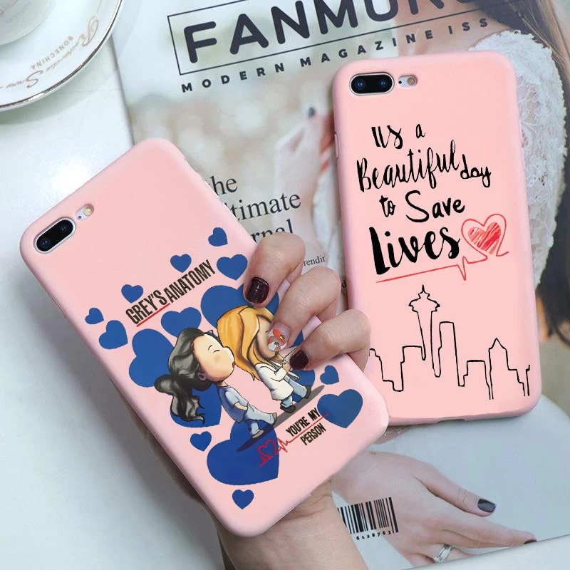 For iPhone 7 8 Plus X XR XS MAX MAKE Greys Anatomy You are my person Matte Pink silicone Case 11 Pro 2019 | Мобильные телефоны и