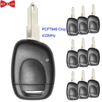 

KEYECU 10pcs for Renault Clio Kangoo Master Twingo Remote Key Fob NE73 Blade PCF7946 Chip 433MHz