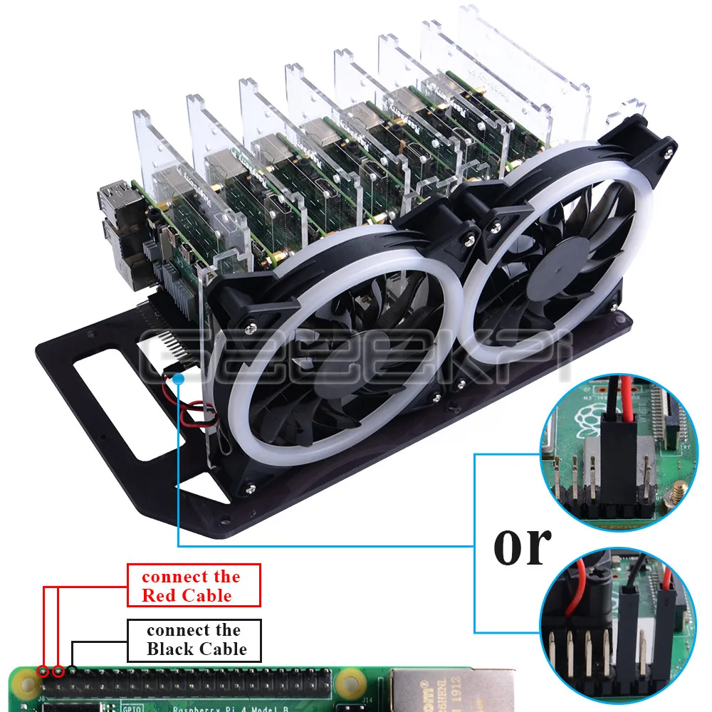 Акриловый кластер для Raspberry Pi 4 B / 3 + Jetson Nano|Аксессуары демонстрационных стендов| |