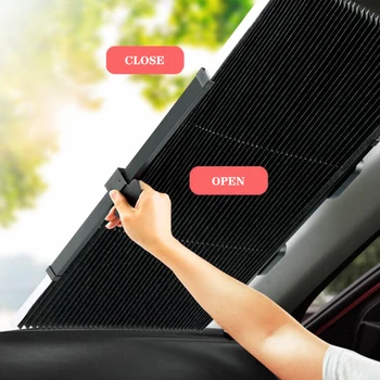 

Car Retractable Windshield Sunshades Anti-UV Car Window Shade Car Front Sun Block Auto Window Foldable Curtain 65/70/80cm