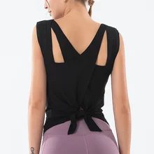 Gymkm Women Running Workout Tops Quick Dry Lady Individuality Yoga T-shirts Sleeveless Sexy Beauty Back Sport Fitness Tops