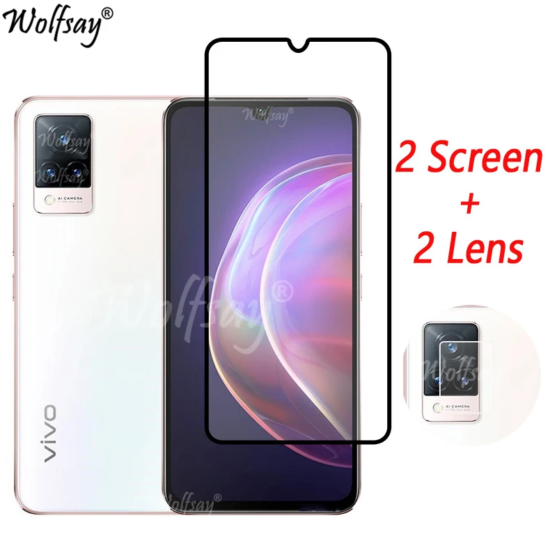 Full Cover Tempered Glass For Vivo V21 5G Screen Protector For Vivo V21 V21E Camera Glass For Vivo V21 V 21 5G Glass 6.44 inch