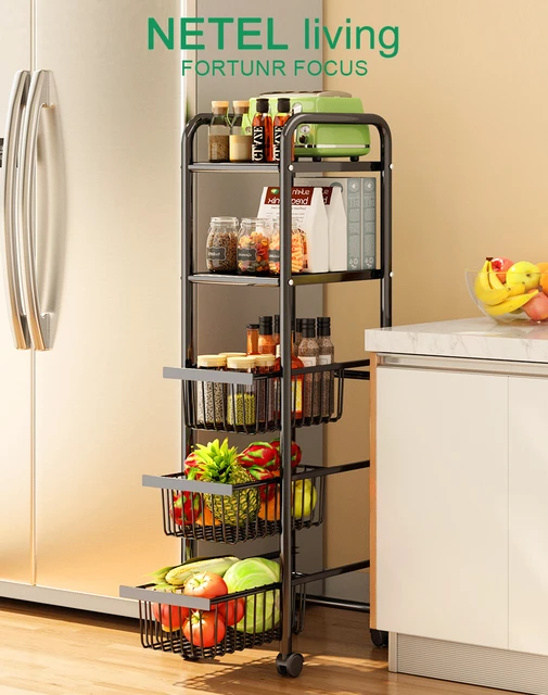 NETEL Kitchen Rack Trolley Kitchen Storage Racks Office Shelves