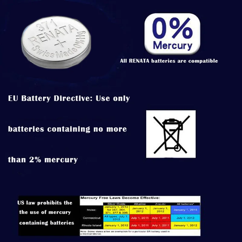 2 шт./лот Renata 371, оксид серебра часы батарея длительный SR920SW LR69 LR920 AG6 Кнопка монета батареи