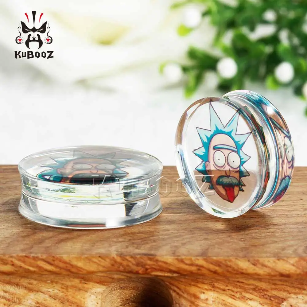 Kubooz модный дизайн, логотип Эйнштейна, Прозрачный Акриловый пирсинг для ушей, тоннели, простые Стильные украшения для унисекс