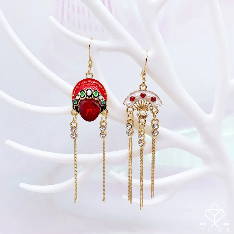 Vintage Peking Opera Earrings with Chinese Characteristics  Earrings for Women and Couple and Bride Jewelry Anniversary Gift 3
