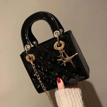 

2019 new small square bag Korean version of the wild chain handbag fashion rivet shoulder Messenger bag