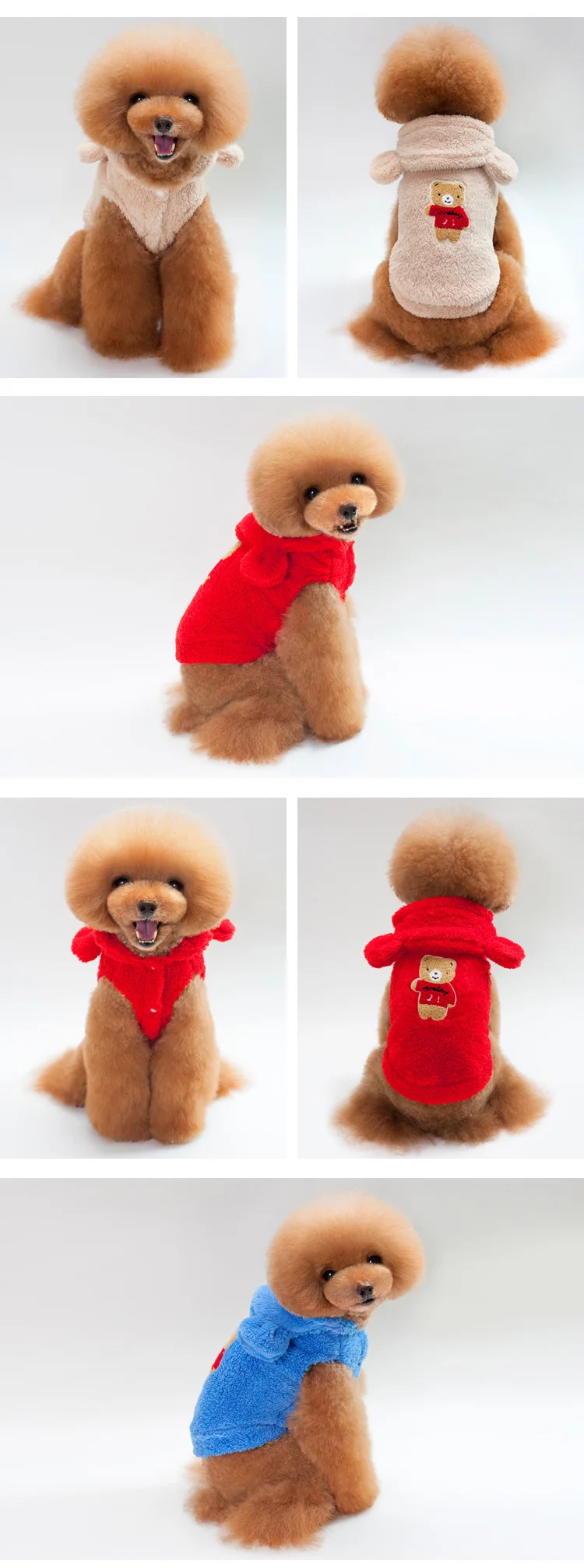 Одежда для собак Зимний теплый Тедди для питомца для собаки пуловер пальто щенок Рождественская одежда толстовки медведи уха с капюшоном куртка для маленьких собак пупп