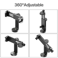 Ulanzi ST-17 360° Horizontal and vertical Shooting Tripod Phone Mount Holder Clamp Clip With Cold Shoe 1/4`` Tripod Mount Base