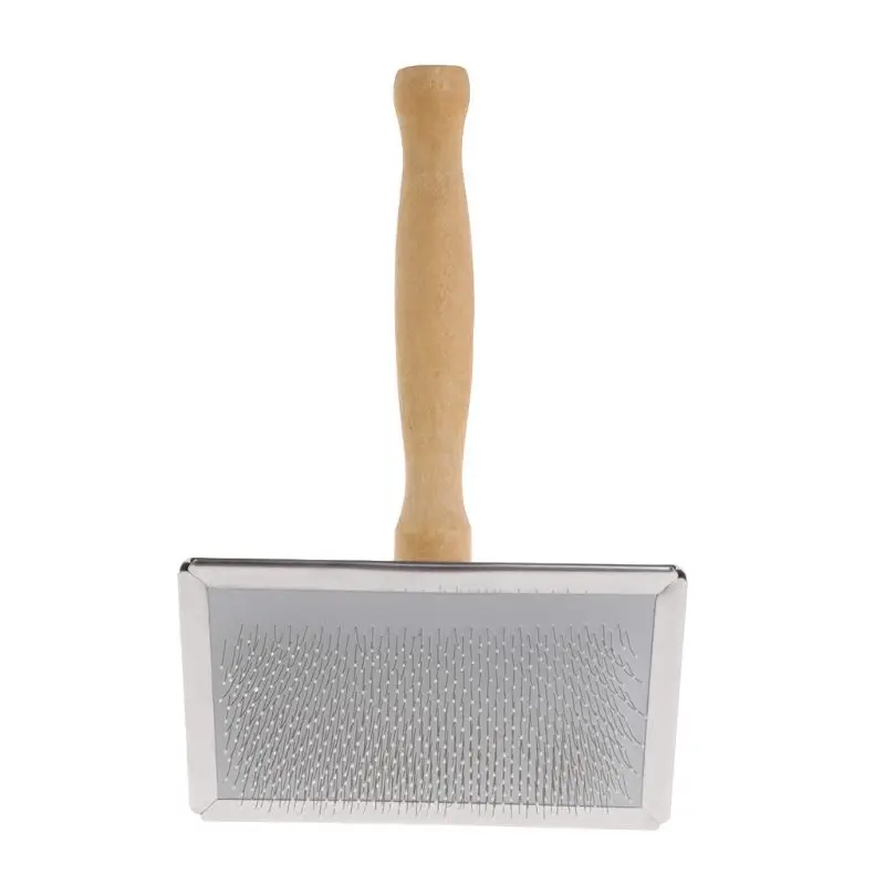 Peine de aseo para mascotas, cepillo para quitar el pelo caído, mango de madera, rebanador, suministro para gato, 4x 7B