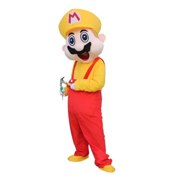 

Adult Size Super Mario Mascot Costume Fancy Dress Lovely Brothers Suit for Halloween Party Event Children Size