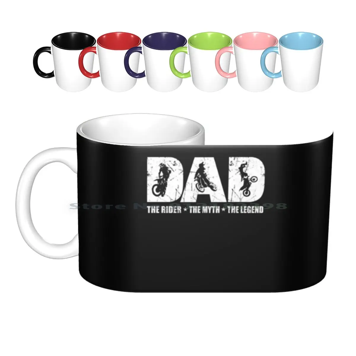 Dad The Rider The Myth The Legend Tazze In Ceramica Tazze Da Caffè Tazza Da Tè Al Latte Motocross Motocross Gear Dirt Bike Gear Motocross Bikes