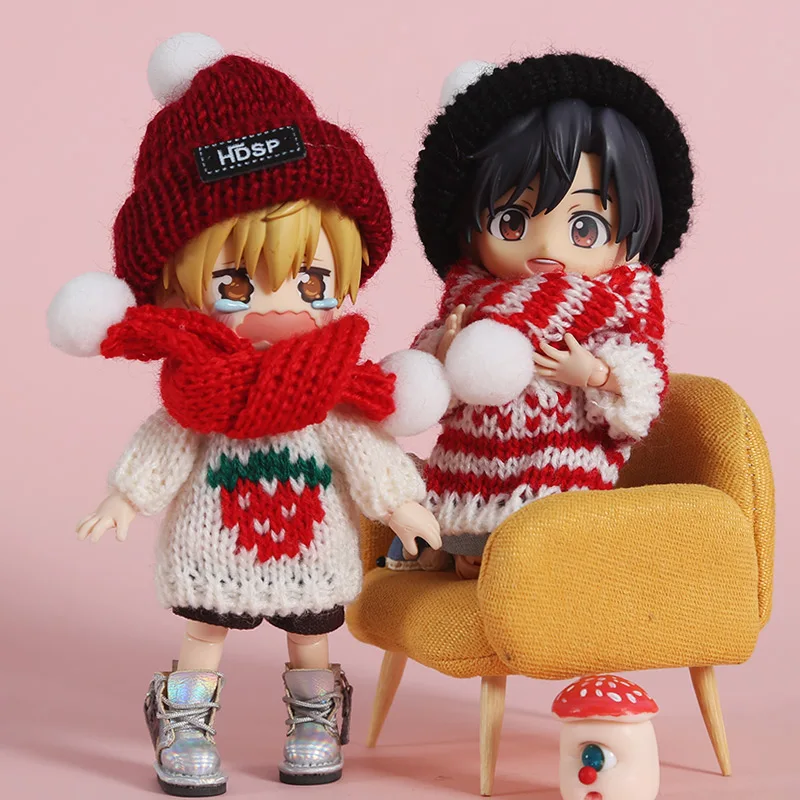 OB11 Clothes Doll Accessories New Year Christmas Sweater for 1/8 BJD 1/12 Obitsu11 Short Sleeve Dolls | Игрушки и хобби