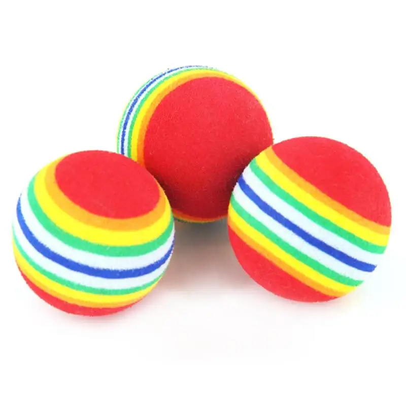 Rainbow Rubber Ball Toy for Cats & Small Dogs Petsasa KE