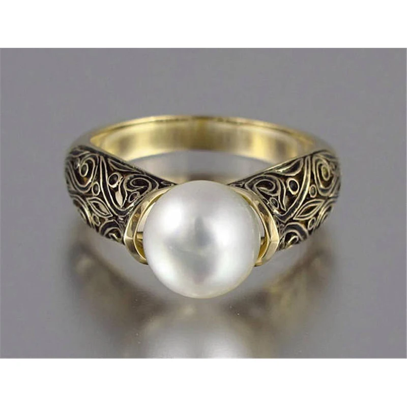 Fashion Ring Pearl Wedding Ring Women Accessories Party