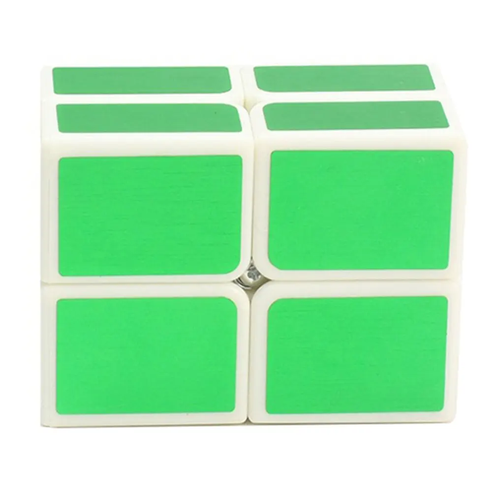 Green on white 2x2 куб зеркало 2x2x2 волшебный куб 2 слоя скоростной куб с магнитной планкой Прямая поставка профессиональная головоломка игрушка для детей подарок - Цвет: Green on white