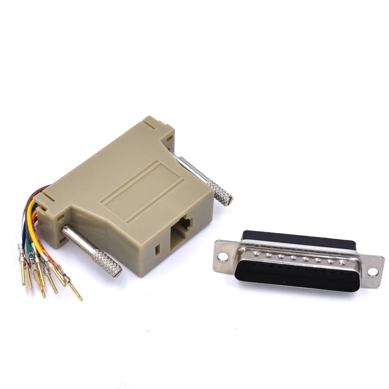 100 шт./лот DHL Бесплатная доставка DB25 штекер RJ45 гнездо Модульный адаптер|rj45 male to