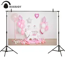 Allenjoy принцесса фон белый Крытый сцена воздушный шар ребенок стул День Рождения украшения фон фотосессия Фотофон фотобудка