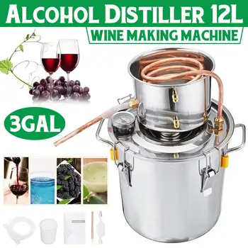 

8L/10L/12LEfficient Home DIY Brew Distiller Moonshine Alcohol Still Stainless Copper Water Wine Essential Oil Brewing Kit