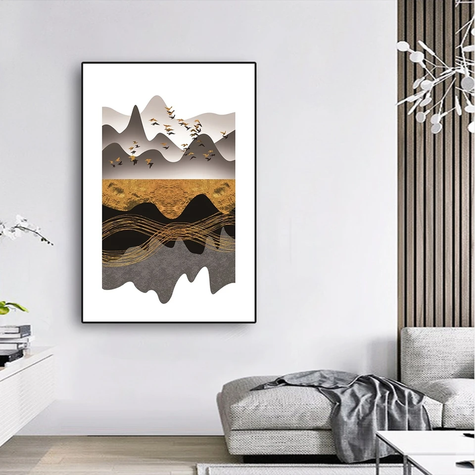 Affiche De Paysage De Montagne Abstraite Decoration De Peinture Murale Nordique Mordern Decor De Salle D Art Pour Affiche Art Pour Salon Chambre A Coucher Aliexpress