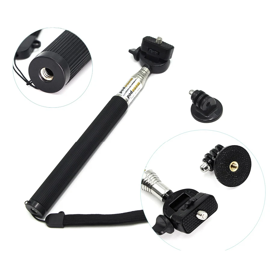 

New Handheld Self Selfie Stick Extendable Pole Monopod With Adapter for Go Pro HERO 7 6 5 4 3+ Xiaoyi 4K SJCAM gopro Accessories