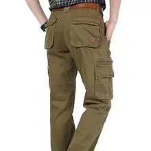 Высокое качество Военный стиль брюки карго осень зима мужские свободные повседневные хлопковые брюки мешковатые брюки шаровары Хип-хоп джоггеры
