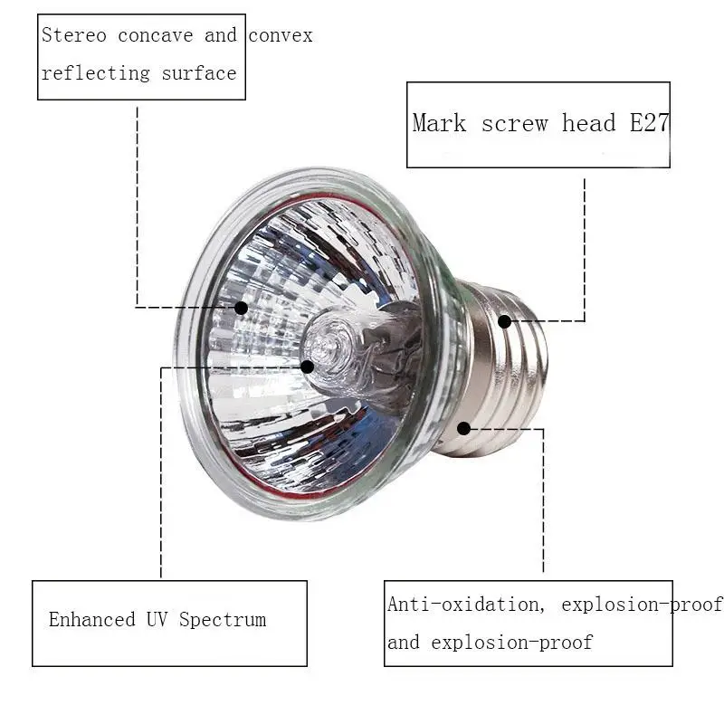 Pet heating lamp Reptile Tortoise UVA+UVB 3.0 Heat Lamp Full Spectrum Sunlamp Basking Tortuga Rest Bulb Temperature Controller ► Photo 3/6