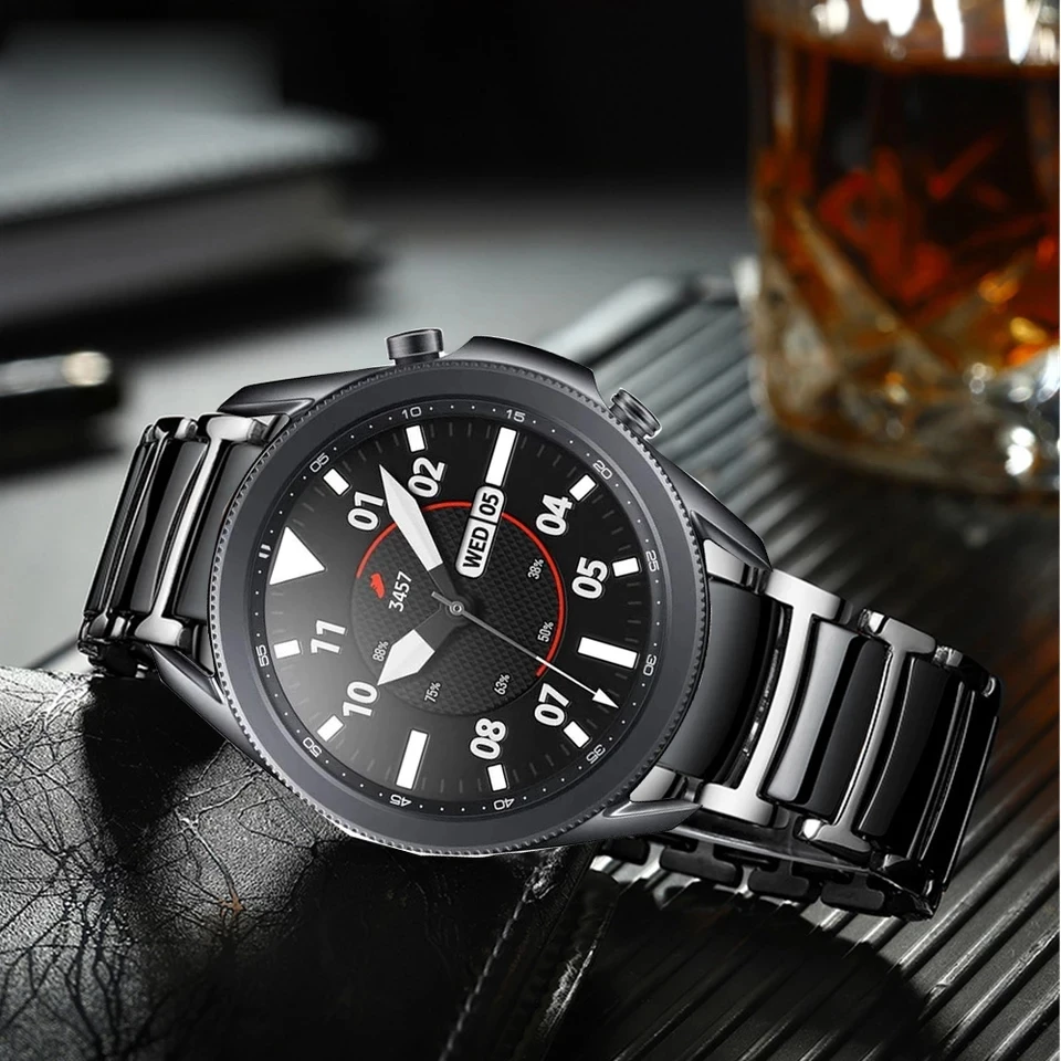 Ремешок керамический для Samsung Galaxy Watch 3 Active 2 Huawei GT роскошный высококлассный