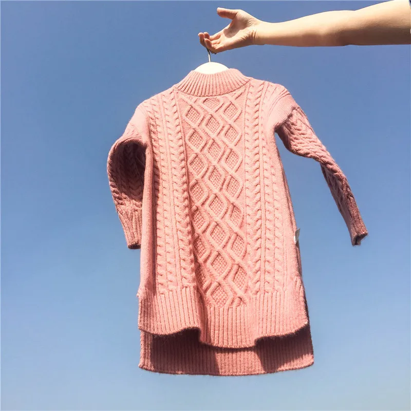 Новое поступление, вязаный свитер для девочек, модная детская одежда, пуловер для маленьких девочек, свитеры для детей 3-8 лет