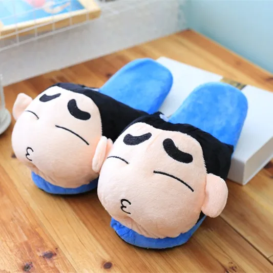 Горячая Распродажа, женская зимняя плюшевая обувь Crayon Shin-chan домашняя обувь унисекс, аниме тапочки, милый подарок - Цвет: 3