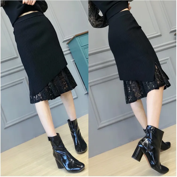 

Rhyme Eighteen 906 2018 New Style Maternity Dress Spring Lace Skirt Elasticity Knitted Abdominal Support Adjustable Short Skirt