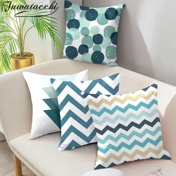 

Fuwatacchi Candy Colors Geometric Cushion Covers Arrow Wave Endless Dot Pillow Cover for Home Chair Decoration Pillowcases 45*45