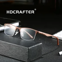 HDCRAFTER Ultraligh из титанового сплава, рецептурная оптика, стеклянная оправа es, мужские полуобода, Близорукость глаз, стекло для мужских очков, оправа