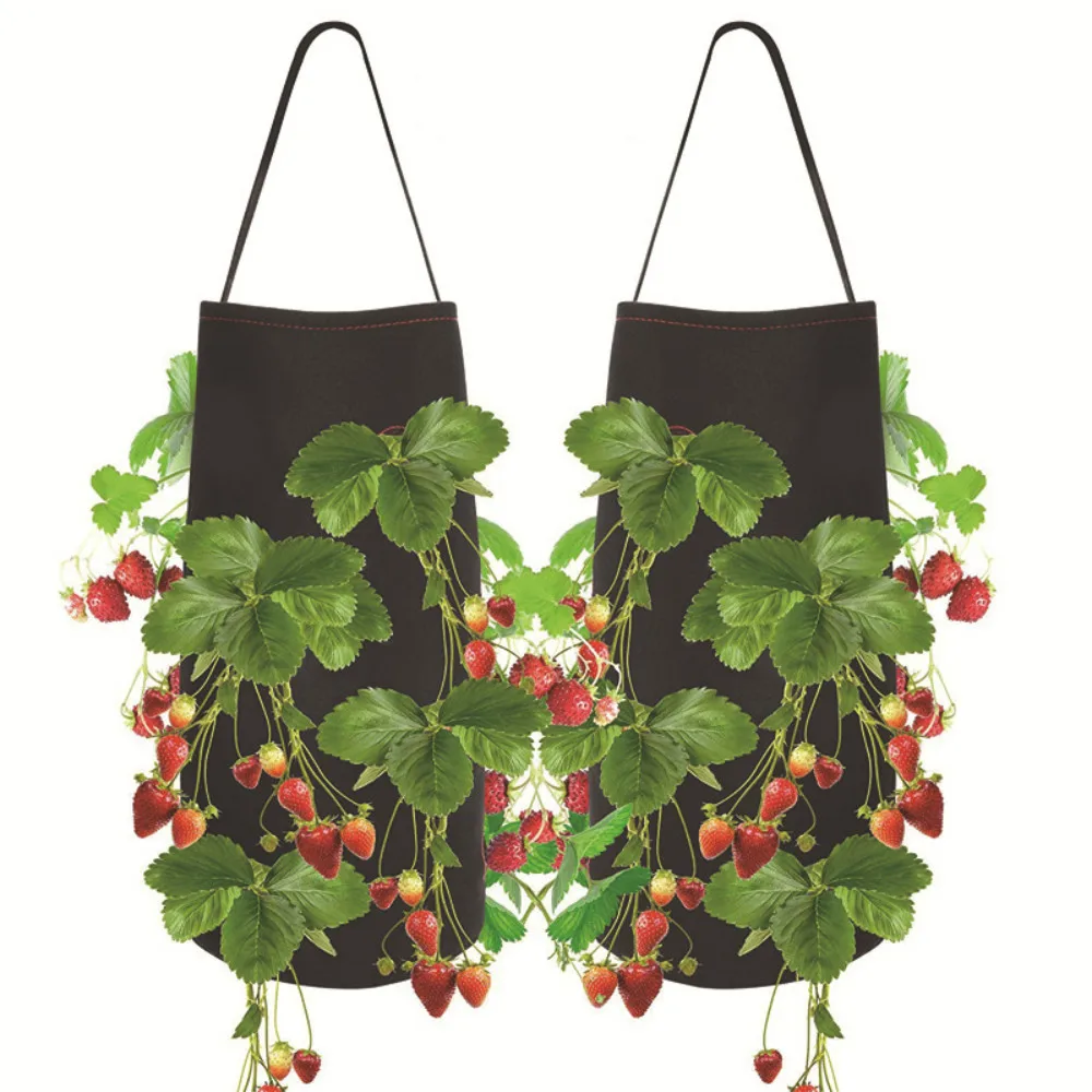 

New Garden Outdoor Planting Grow Bag Strawberry Vertical Flower Herb Pouch Root Breathable Vegetable Round Reusable Pot Planter