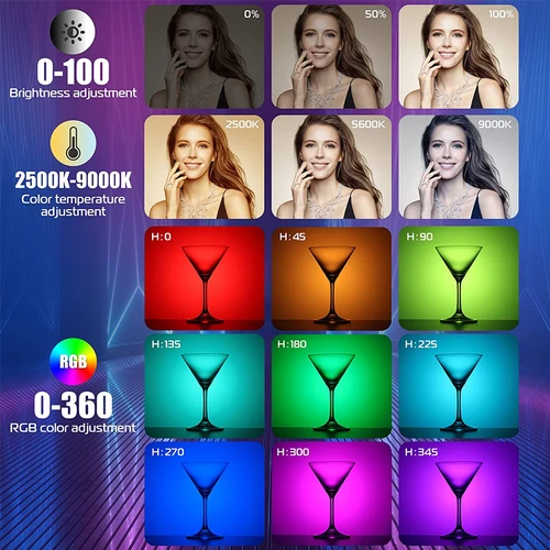 VIJIM Ulanzi i-Light 미니 RGB 튜브 라이트, 휴대용 LED 사진 스틱, 비디오 필 램프, 마그네틱 2500-9000K, 브이로그 유튜브용 3