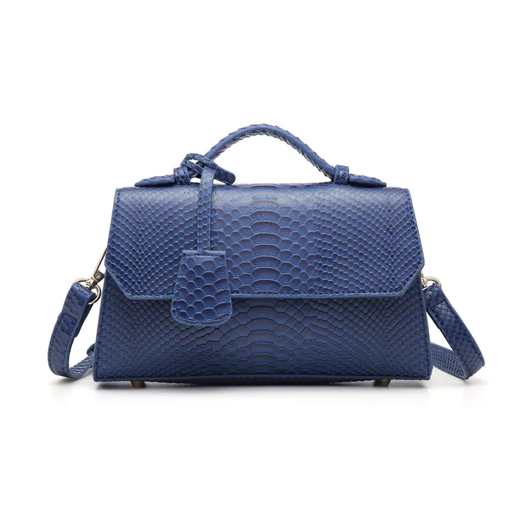 Snake Blue Модная бордовая женская кожаная сумка через плечо с узором питона, Новое поступление, сумки на плечо из змеиной кожи - Цвет: Snake Blue
