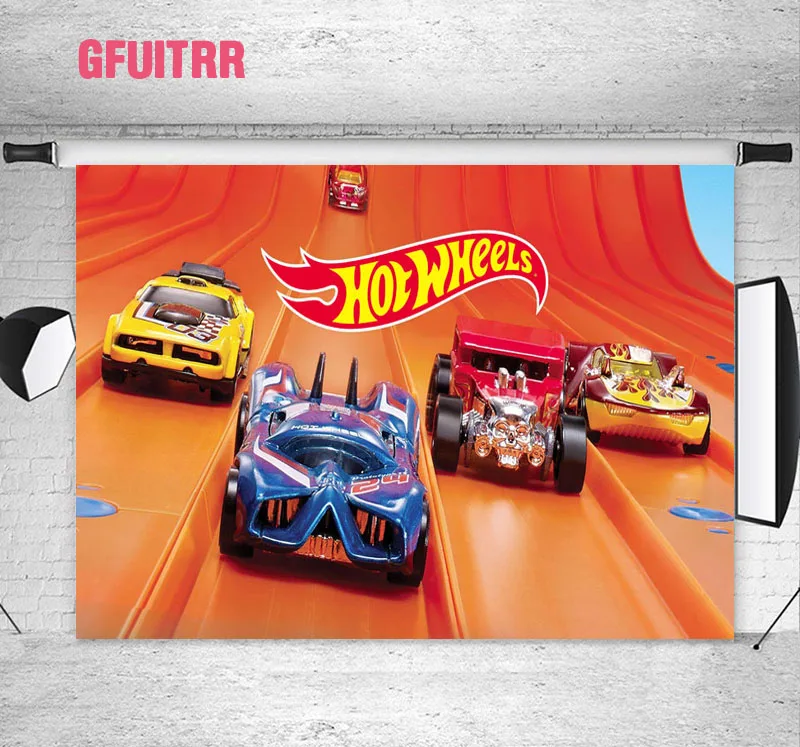 GFUITRR Hot Wheel фотография Фон Дети День Рождения мультфильм фото фон винил 7x5ft фото стенд реквизит