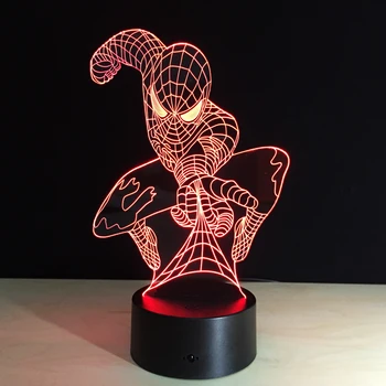 

Spiderman Led Light Lamp For Kids Fans Gift Spider Man 3D Illusion LED Table Desk Lamp with Touch Remote LED Bedside Nachtlamp