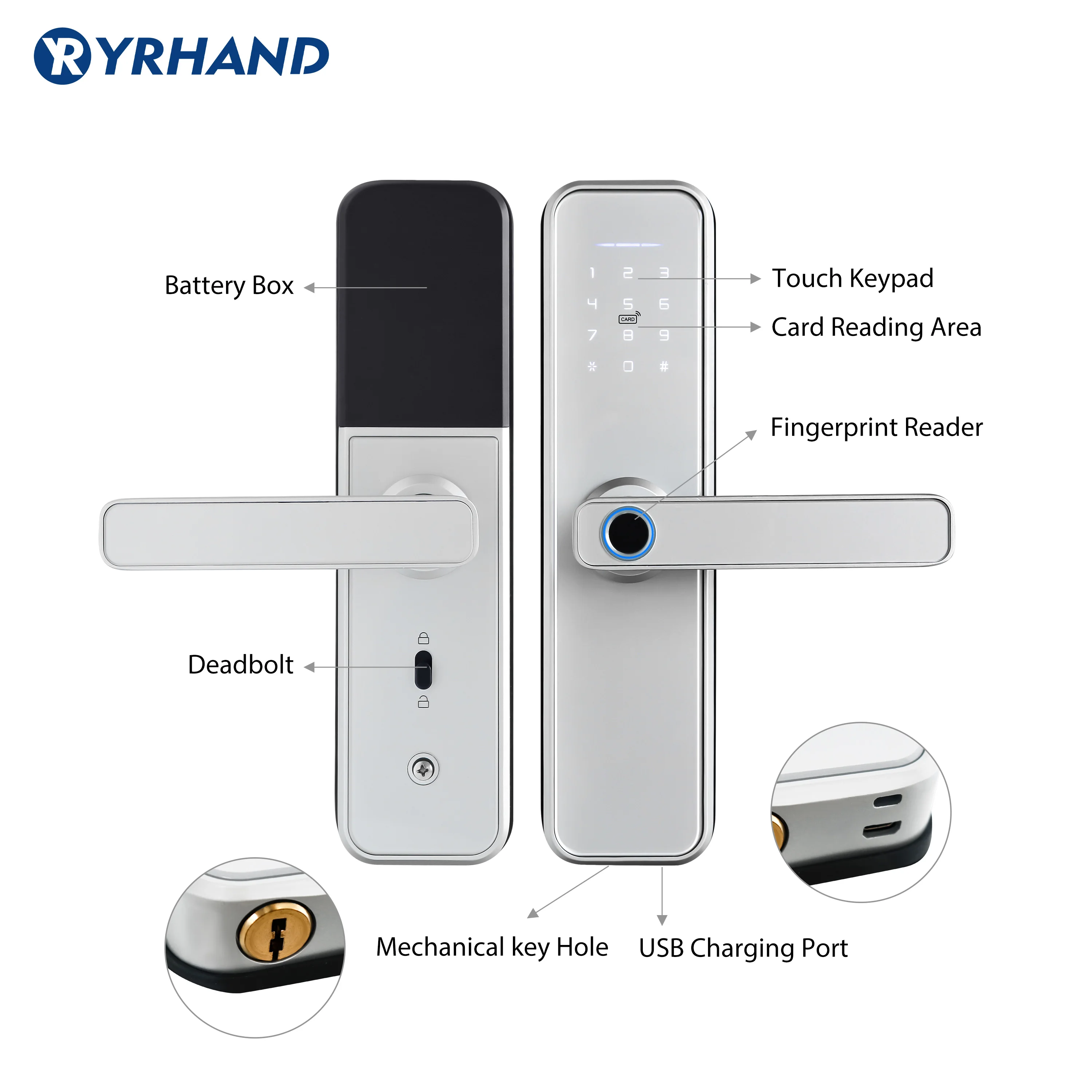 Умная деталь Tuya домашний БЕСКЛЮЧЕВОЙ замок безопасности Wi Fi Пароль RFID карта