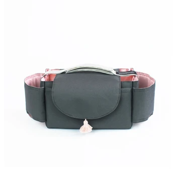

Large Capacity Baby Stroller Pushchair Storage Bag Basket Diaper Pocket Portable Hanging Convenient Cup Holders Multifunctional
