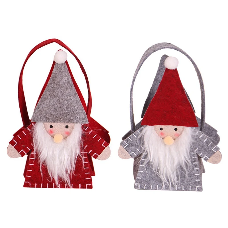 Best New Christmas Tote Non woven Handbags Forest People Felt Cloth Ornament Props Candy Bag Santa Sack Christmas Gifts Bag