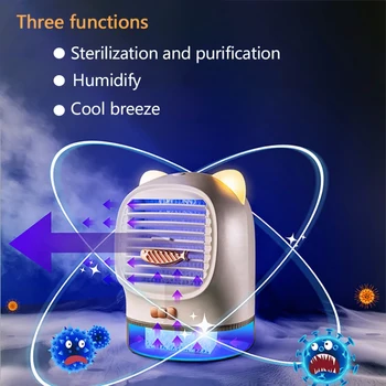 

Mini USB Air Cooler Portable Air Conditioner Humidifier Purifier Light Desktop Air Cooling Fan Air Cooler Fan For Home office