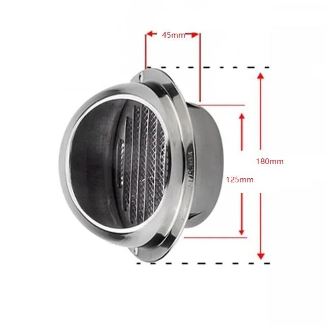 Thickening 130mm Вентиляционная выпускная решетка для вентиляции из нержавеющей стали настенное потолочное вентиляционное отверстие решетка крышка воздуховода розетка Отопление охлаждение водонепроницаемая вентиляционная крышка - Цвет: Thickening 130mm