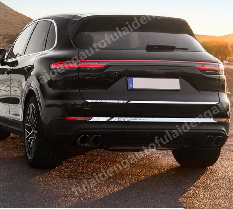 1 шт. для Porsche Cayenne Хром ABS углеродное волокно Задняя Крышка багажника задняя крышка-дверца отделка автомобильные аксессуары
