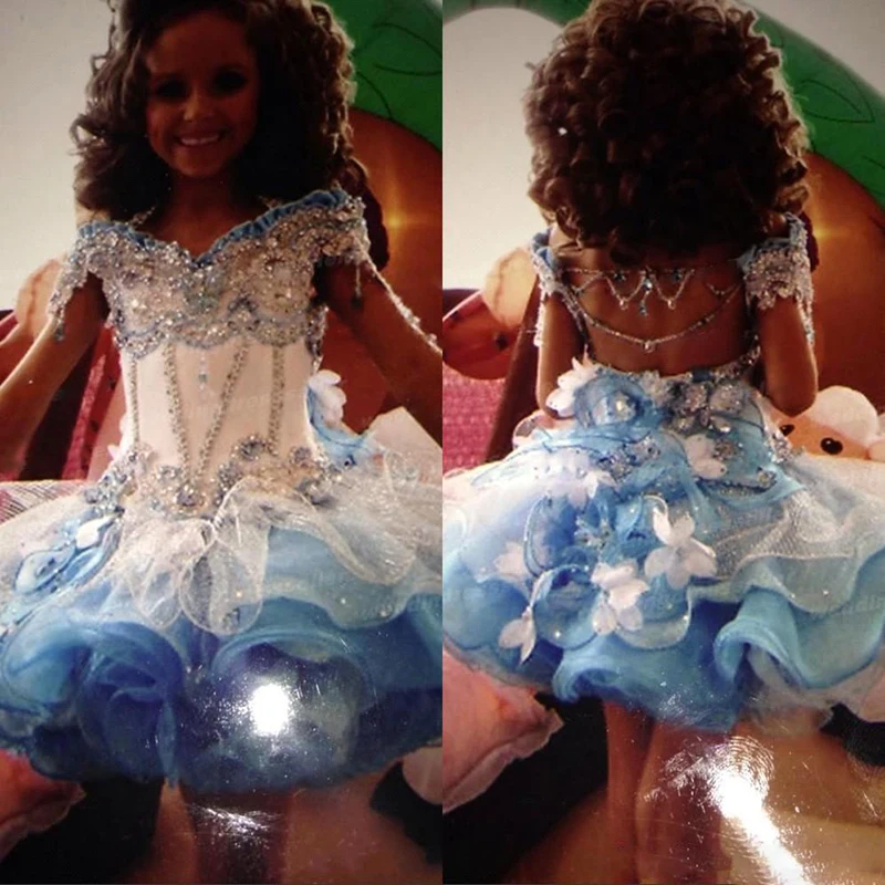 Cute Organza Mini Glitz Girls' Pageant 
