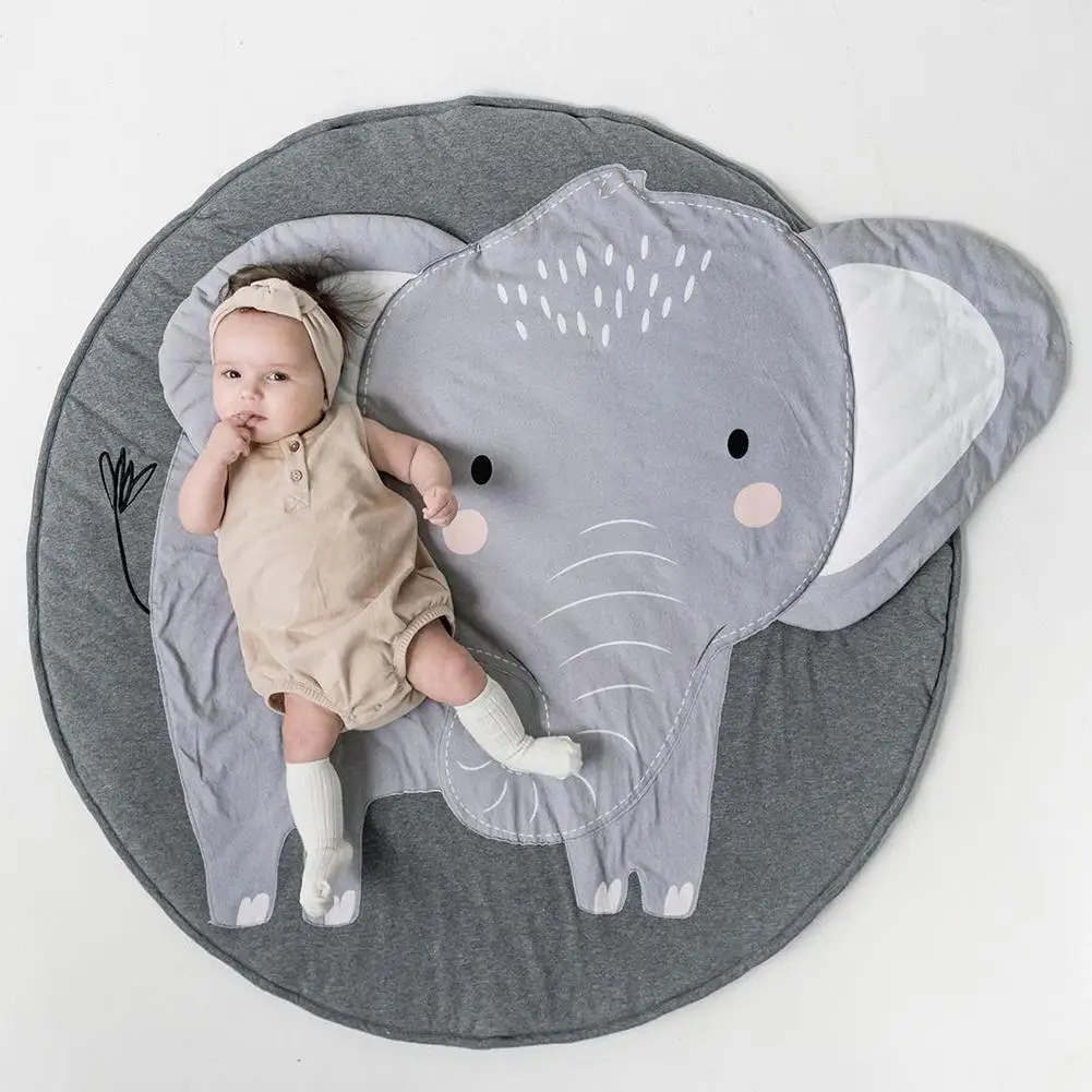 

Cartoon Elephant Pattern Baby Mat Soft Comfortable Cotton Pad Crawling Blanket Carpet Rug Decor Home Adornment