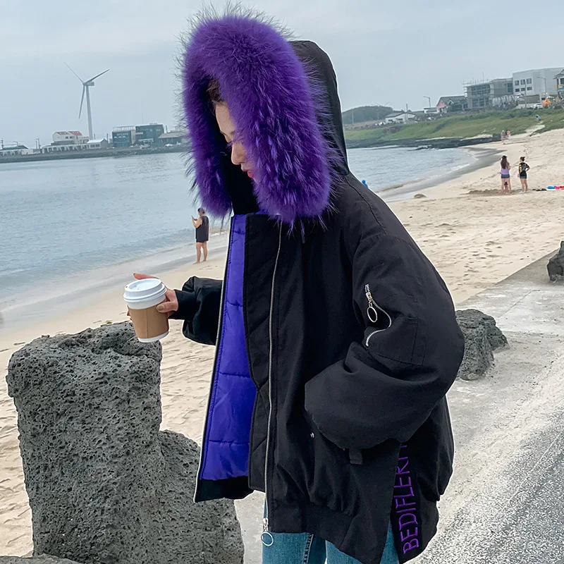 

2019 New Style down Jacket Cotton-padded Clothes Short Students Fashion Pike Large Size Embroidered down Coat Women's