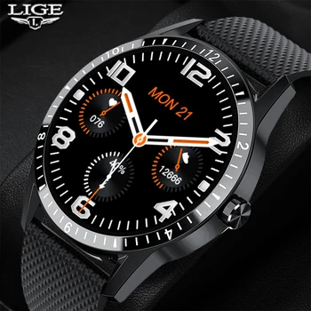 

LIGE Smart Watch Men Fitness-Tracker Phone Blood-Pressure Monitor Bluetooth-Call Sports Waterproof Smartwatch for Android iOS