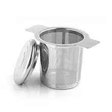 304 Tea Strainer Leak With Cover Filter Stainless Steel Teapot Leak Filter Fine Mesh Coffee Infuser Tea Infuser Teaware Reusable